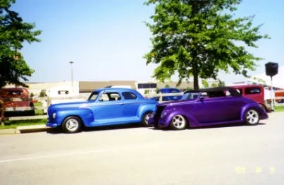 Vintage cars parked side by side