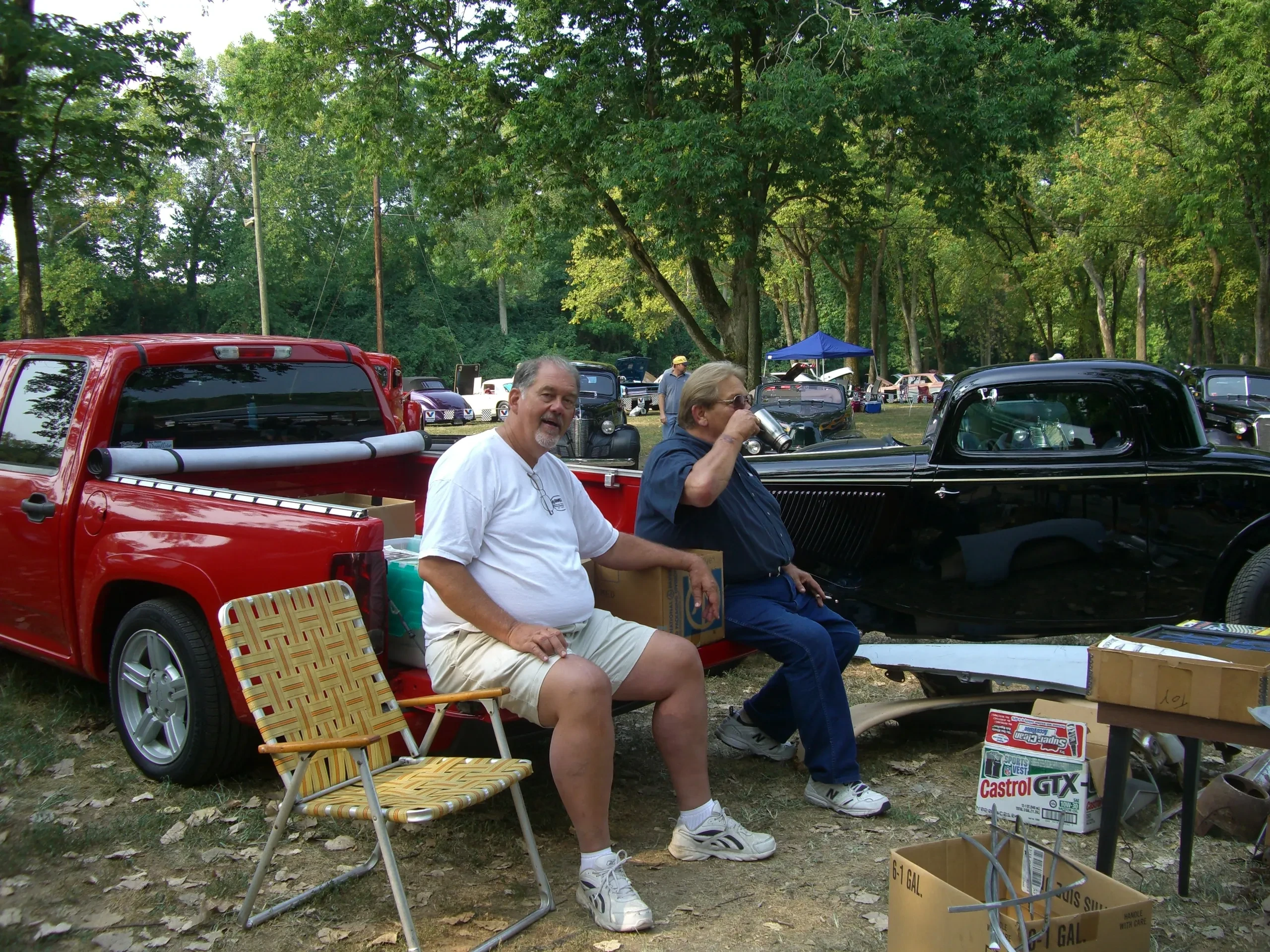 Members at a car show